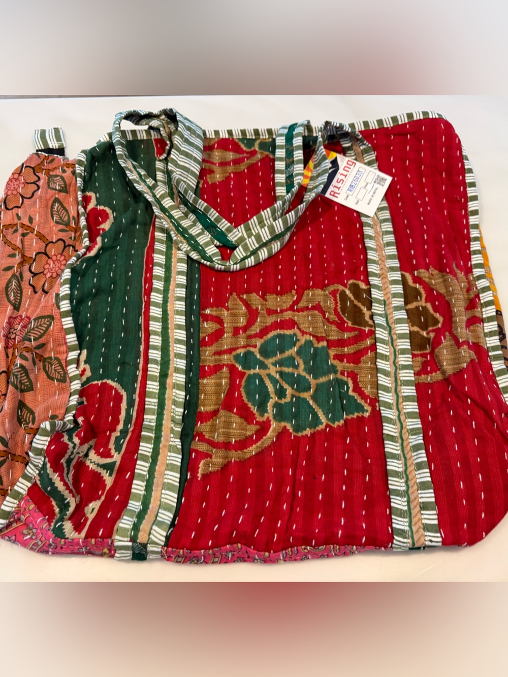 K26033 Multi|Rising Cotton Multicolor Kantha Boho Shopping Bag🔥Various Pattern